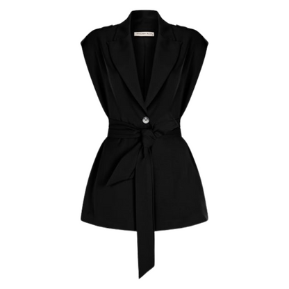 Black Elegance Hip -Length Vest